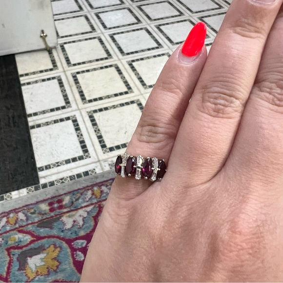 14k Yellow Gold Diamond & Ruby Ring - Picture 5 of 7